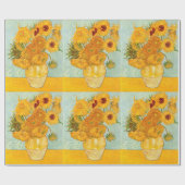 Vincent Van Gogh Zwölf Sonnenblumen in einer Vase  Geschenkpapier (Flach)