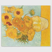 Vincent Van Gogh Zwölf Sonnenblumen in einer Vase  Geschenkpapier (Flach)