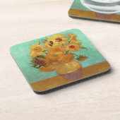 Vincent Van Gogh Zwölf Sonnenblumen in einer Vase Getränkeuntersetzer (Linke Seite)