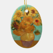 Vincent Van Gogh Zwölf Sonnenblumen in einer Vase Keramikornament (Hinten)