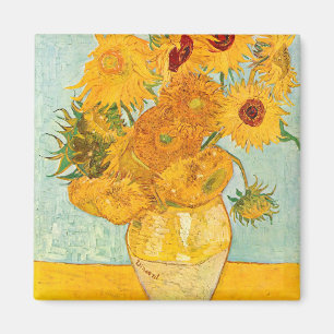 Vincent Van Gogh Zwölf Sonnenblumen in einer Vase  Magnet