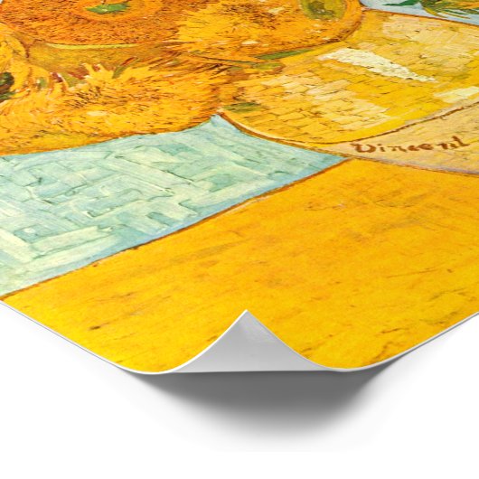 Vincent Van Gogh Zwölf Sonnenblumen in einer Vase  Poster (Ecke)