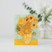 Vincent Van Gogh Zwölf Sonnenblumen in einer Vase Postkarte (Stehend Vorderseite)