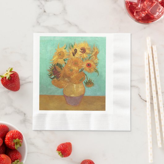 Vincent Van Gogh Zwölf Sonnenblumen in einer Vase Serviette (Beispiel)