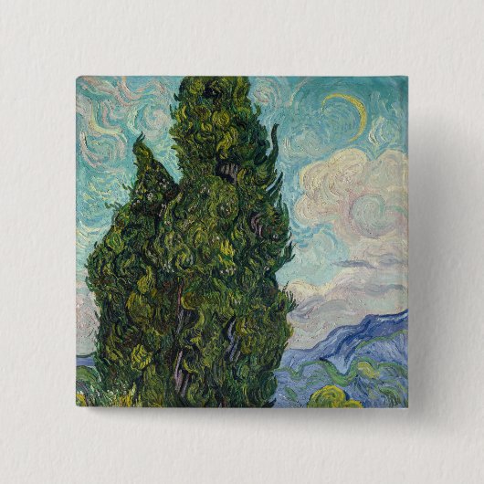 Vincent van Gogh - Zypressen Button (Vorderseite)