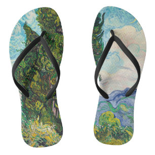Vincent Van Gogh Zypressen Fine Art Badesandalen