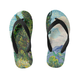 Vincent Van Gogh Zypressen Fine Art Kinderbadesandalen