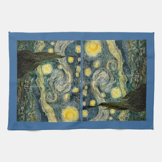 Vincent van Goghs die sternenklare Nacht (1889) Geschirrtuch (Horizontal)