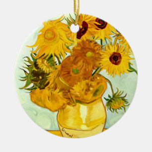 Vincent Van Goghs gelbe Sonnenblumenmalerei 1888 Keramikornament