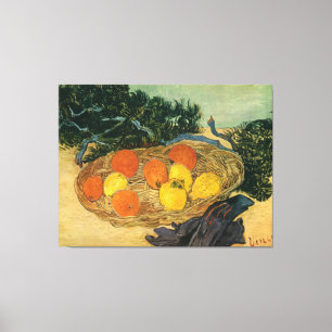 Vincent van Gogh's Korb der Früchte und Handschuhe Leinwanddruck