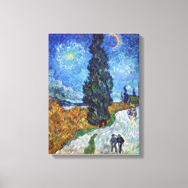 Vincent van Gogh's Road mit Cypress und Star Leinwanddruck