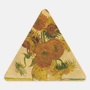 Vincent van Gogh's Sonnenblumen, 1878 Dreieckiger Aufkleber