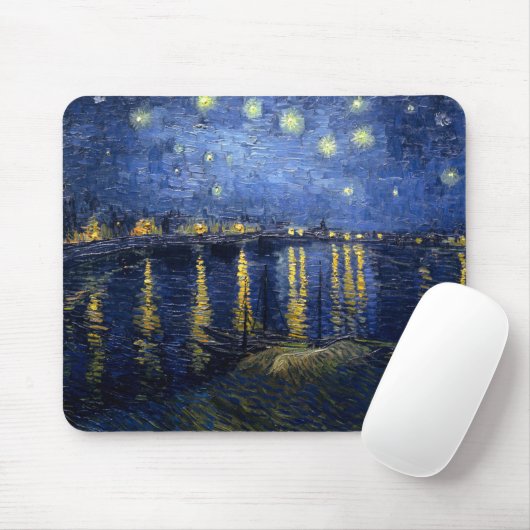 Vincent van Gogh's Starry Night Over the Rhone Mousepad (Mit Mouse)