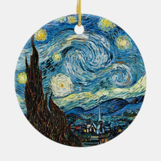 Vincent van Goghs sternenklare Nacht Keramikornament (Hinten)