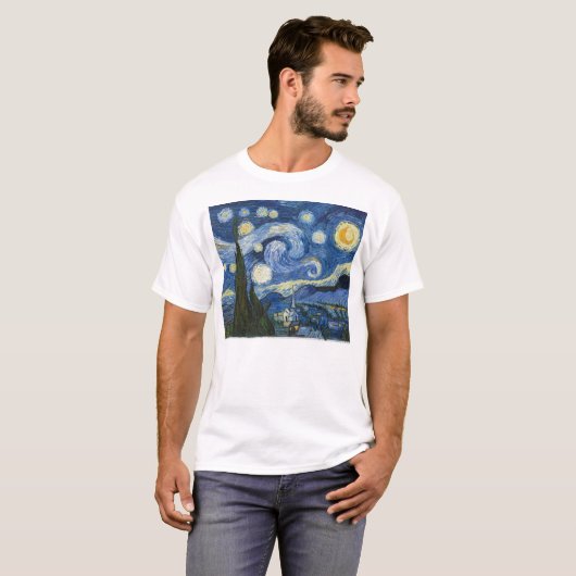 Vincent van Goghs sternenklare Nacht T-Shirt (Vorne ganz)