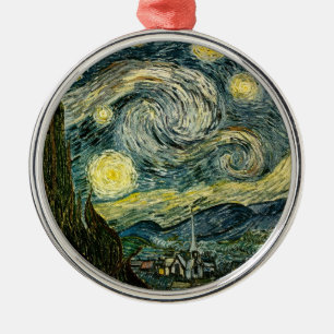 Vincent van Goghs Sternennacht (1889) Silbernes Ornament