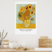 Vincent van Gogh's Stilleben mit 12 Sonnenblumen Poster (Küche)
