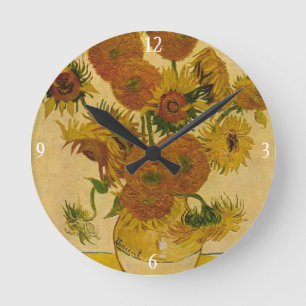 Vincent van Gogh's Sunflowers, 1878 Runde Wanduhr