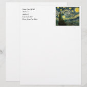 Vincent van Gogh's The Starry Night (1889) Briefkopf (Vorne/Hinten)