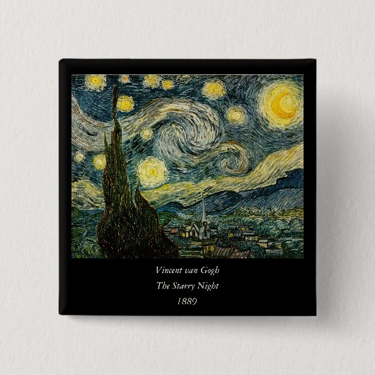 Vincent van Gogh's The Starry Night (1889) Button (Vorderseite)