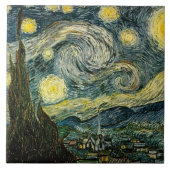 Vincent van Gogh's The Starry Night (1889) Fliese (Vorderseite)