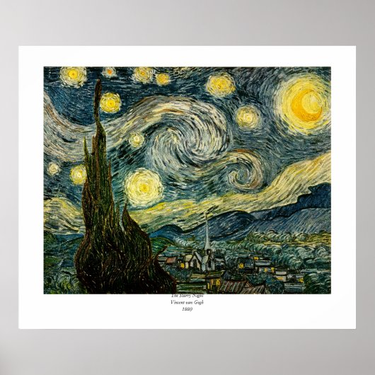 Vincent van Gogh's The Starry Night (1889) Poster (Vorne)