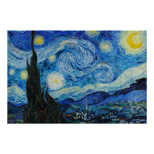 Vincent Van Gogh's The Starry Night (1889) Poster