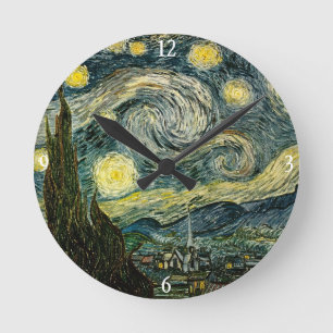 Vincent van Gogh's The Starry Night (1889) Runde Wanduhr