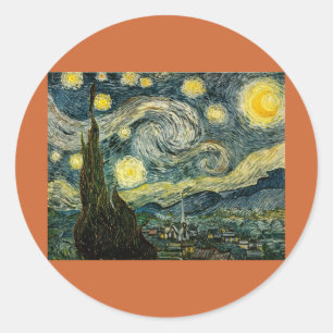 Vincent van Gogh's The Starry Night (1889) Runder Aufkleber