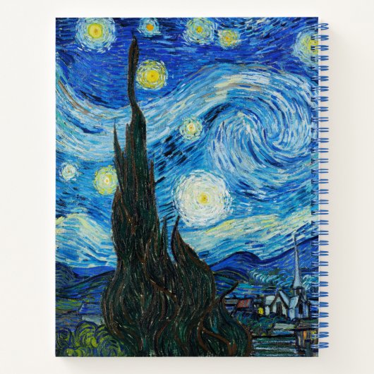 Vincent Van Gogh's The Starry Night Monogram Notizblock (Rückseite)