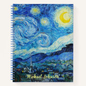 Vincent Van Gogh's The Starry Night Monogram Notizblock (Vorderseite)