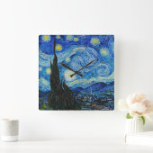 Vincent Van Gogh's The Starry Night Serenity Quadratische Wanduhr (Zuhause)