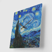 Vincent Van Gogh's The Starry Night Serenity Quadratische Wanduhr (Winkel)