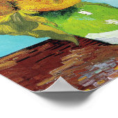 Vincent van Gogh's Vase mit drei Sonnenblumen Poster (Ecke)
