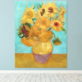 Vincent van Gogh's Vase mit zwölf Sonnenblumen Leinwanddruck (Insitu (Holzboden))