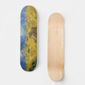 Vincent van Goghs Weizen-Feld mit Krähen (1890) Skateboard (Vorderseite)