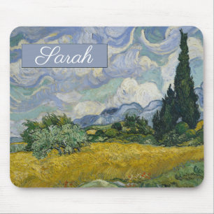 Vincent van Gogh's Weizenfeld mit Cypresse: Mousepad