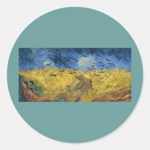 Vincent van Goghs Weizenfeld mit Krähen (1890) Runder Aufkleber