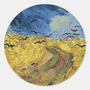 Vincent van Goghs Weizenfeld mit Krähen (1890) Runder Aufkleber