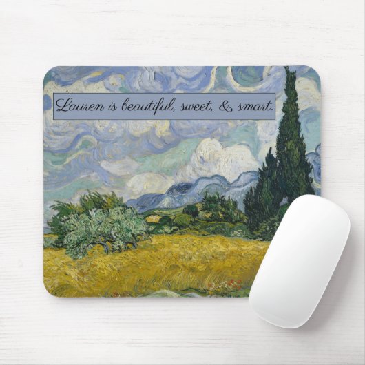 Vincent van Gogh's Weizenfeld mit Zypressen: Mousepad (Mit Mouse)
