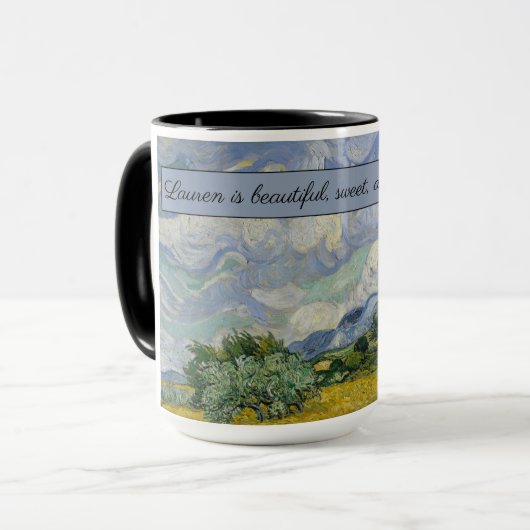Vincent van Gogh's Weizenfeld mit Zypressen: Tasse (Vorderseite Links)