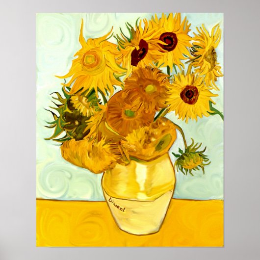 Vincent Van Gogh's Yellow Sunflower Painting 1888 Poster (Vorne)