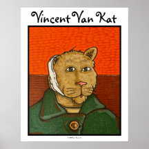 Vincent Van Kat humorvolles Katzenposter