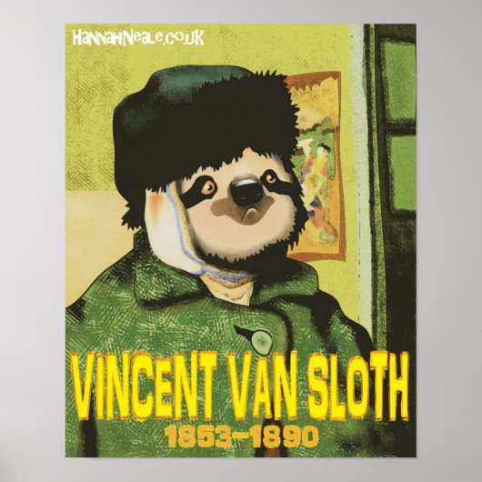 Vincent Van Sloth Print Poster (Vorne)