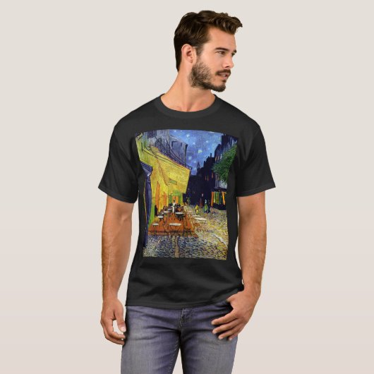 Vincent Willem van Gogh - Café Terrasse bei Nacht T-Shirt (Vorne ganz)