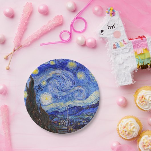 Vincent Willem van Gogh , “ Starry Night ” Pappteller (Party)
