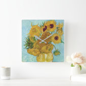 Vincent Willem van Gogh , “ Sunflowers ” Quadratische Wanduhr (Zuhause)