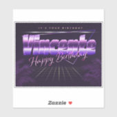 Vincente Name Vorname retro Sticker Geburtstag (Blatt)