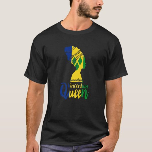 Vincentian Queen St Vincent Grenadines Flag Afro R T-Shirt (Vorderseite)