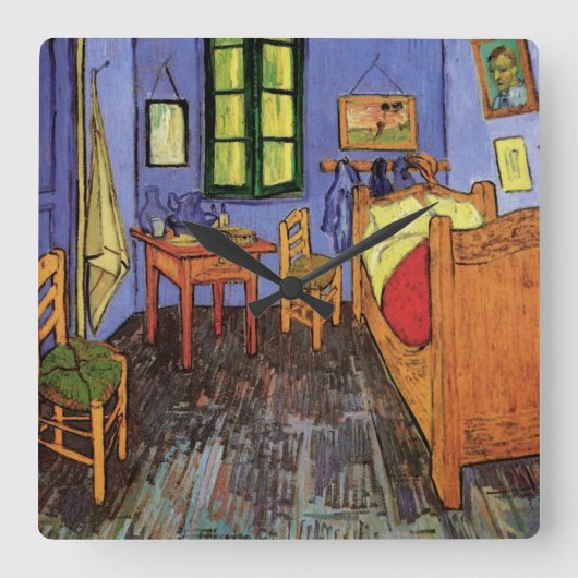 Vincent's Bedroom in Arles von Vincent van Gogh Quadratische Wanduhr (Vorderseite)